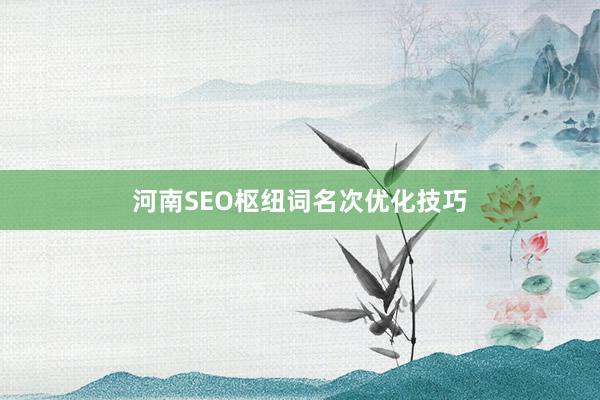 河南SEO枢纽词名次优化技巧