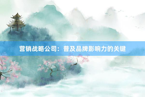 营销战略公司：普及品牌影响力的关键