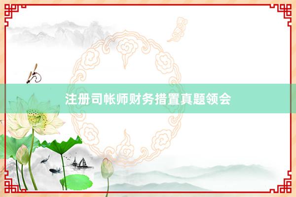 注册司帐师财务措置真题领会